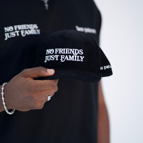 No Friends Just Family - Black Corduroy Cap