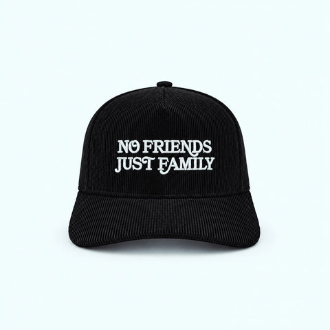 No Friends Just Family - Black Corduroy Cap