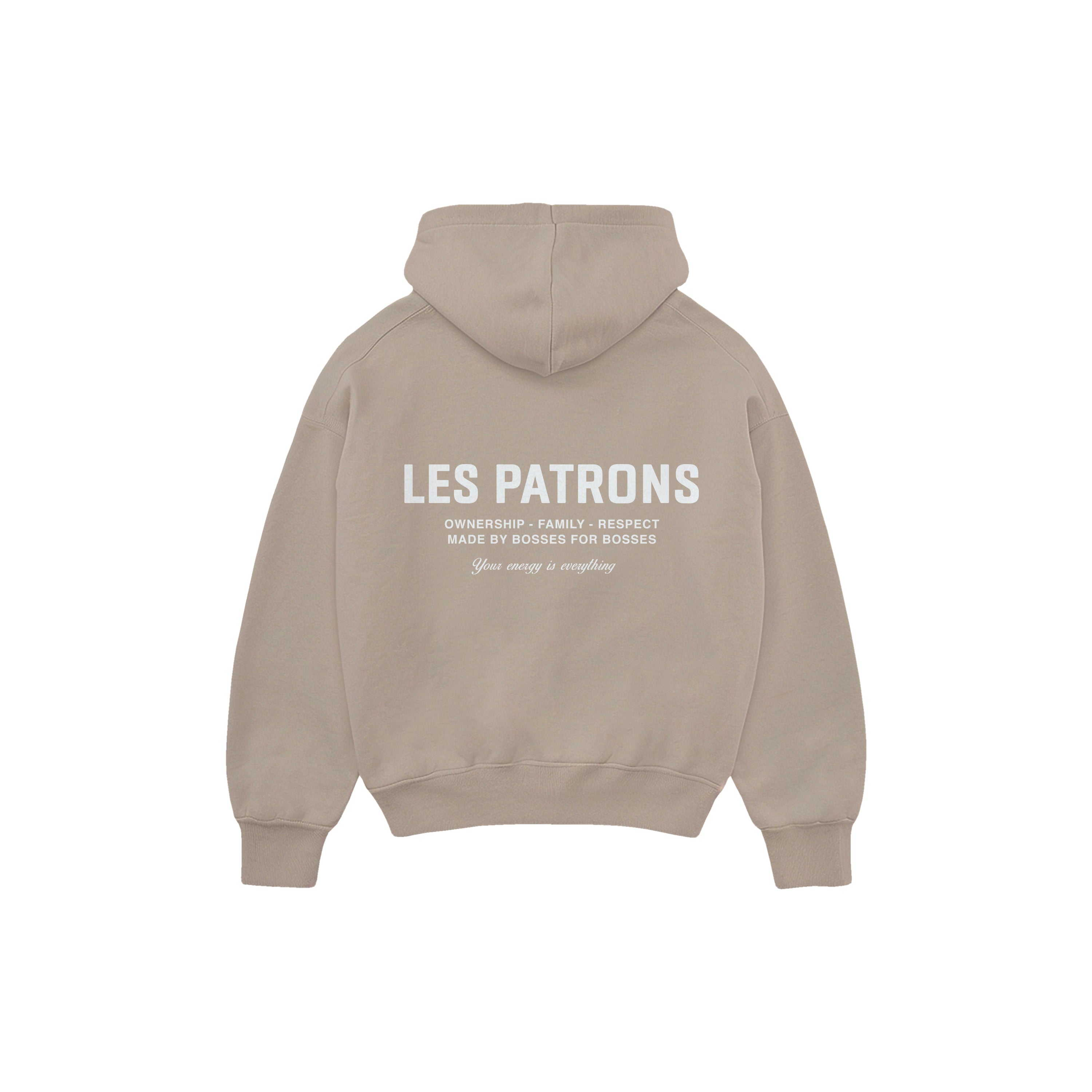 beige ownership hoodie *Slight imperfection* ( Please read description before purchasing)