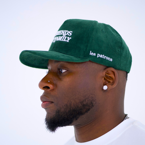 No Friends Just Family - Green Corduroy Cap.