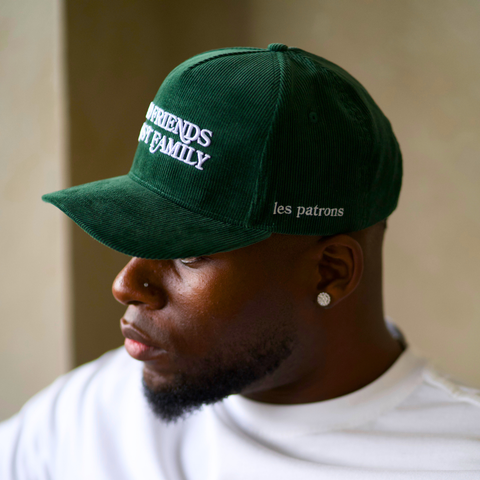 No Friends Just Family - Green Corduroy Cap.