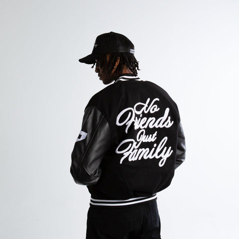 NO FRIENDS JUST FAMILY VARSITY JACKET