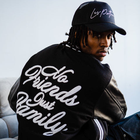 NO FRIENDS JUST FAMILY VARSITY JACKET