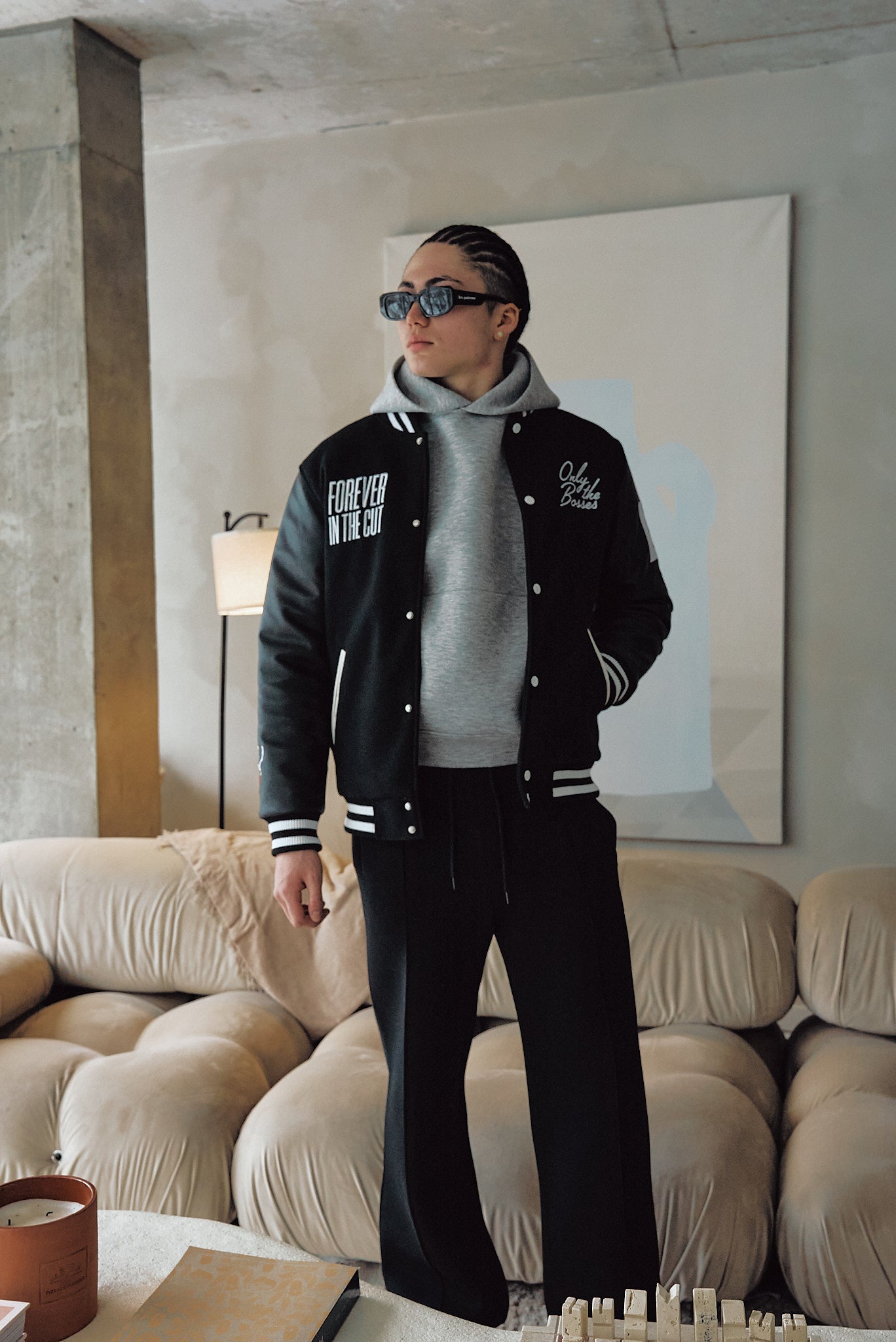 NO FRIENDS JUST FAMILY VARSITY JACKET