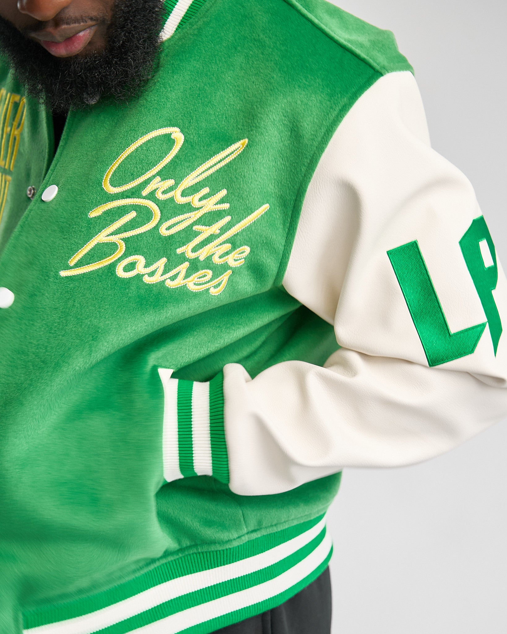 varsity jacket ( green )